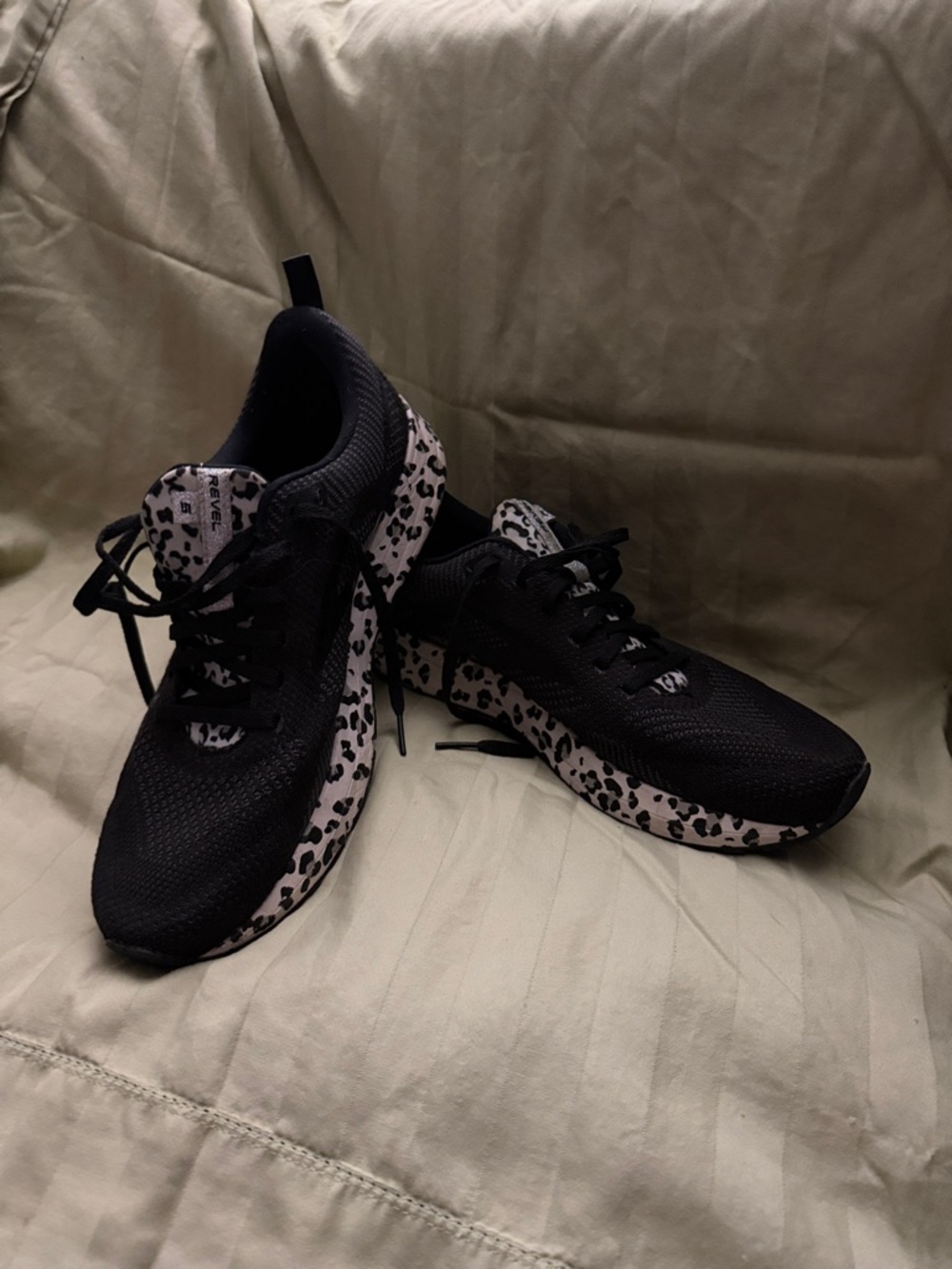 Brooks Black Running Sneakers with Leopard Accent